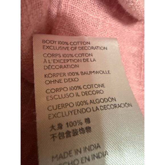 Urban Outfitters Sunshine Bowie Holiday Pink Embroidered Crop Shirt Top Size S - Picture 5 of 5